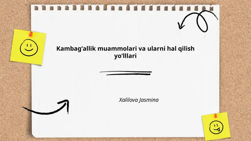 Kambag'allik muammolari va ularni hal qilish yoʻlllari