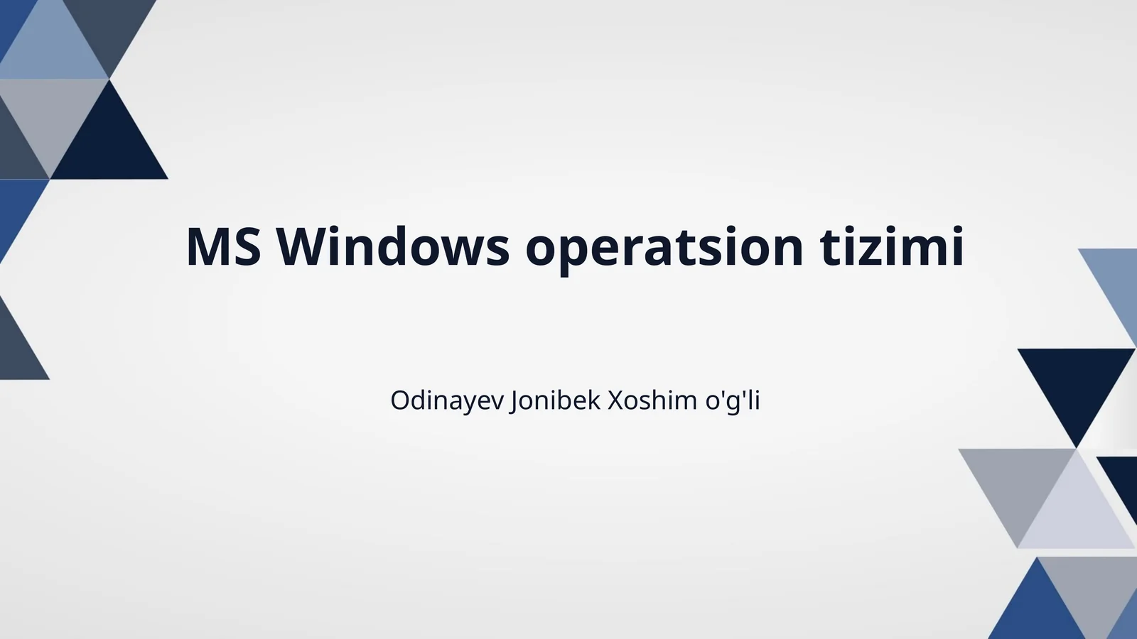 MS Windows operatsion tizimi