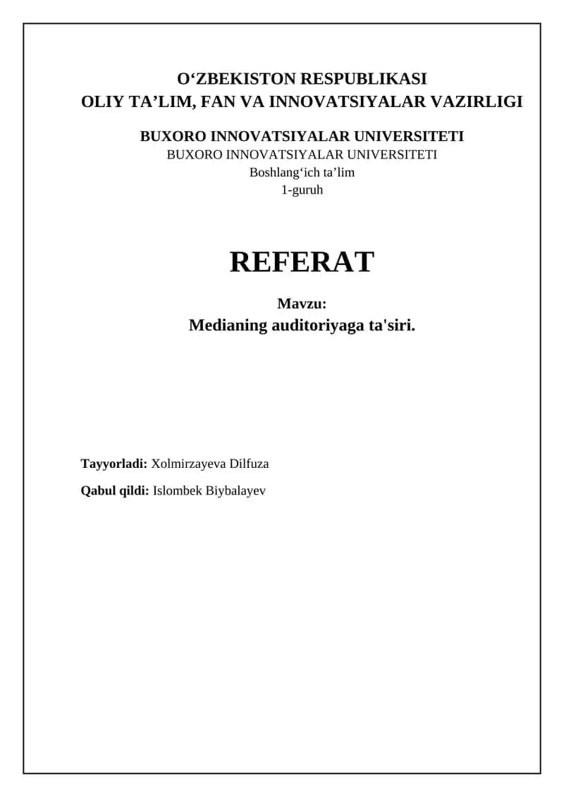Medianing auditoriyaga ta'siri