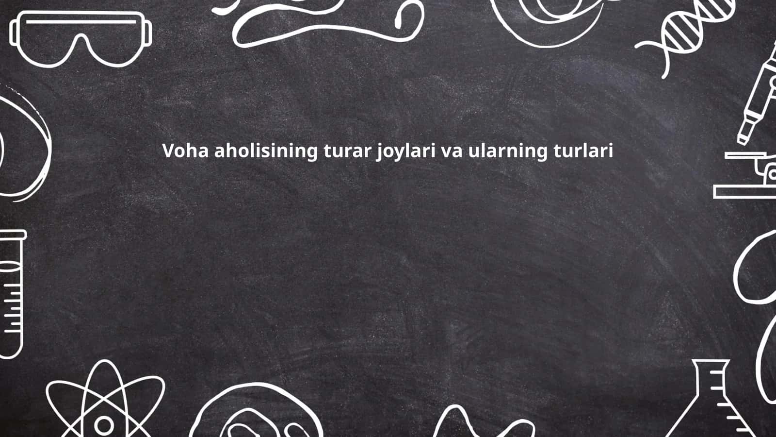 Voha aholisining turar joylari va ularning turlari
