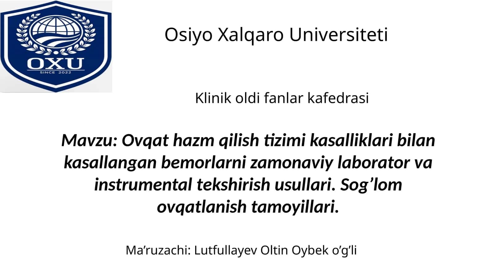 Ovqat hazm qilish tizimi kasalliklari