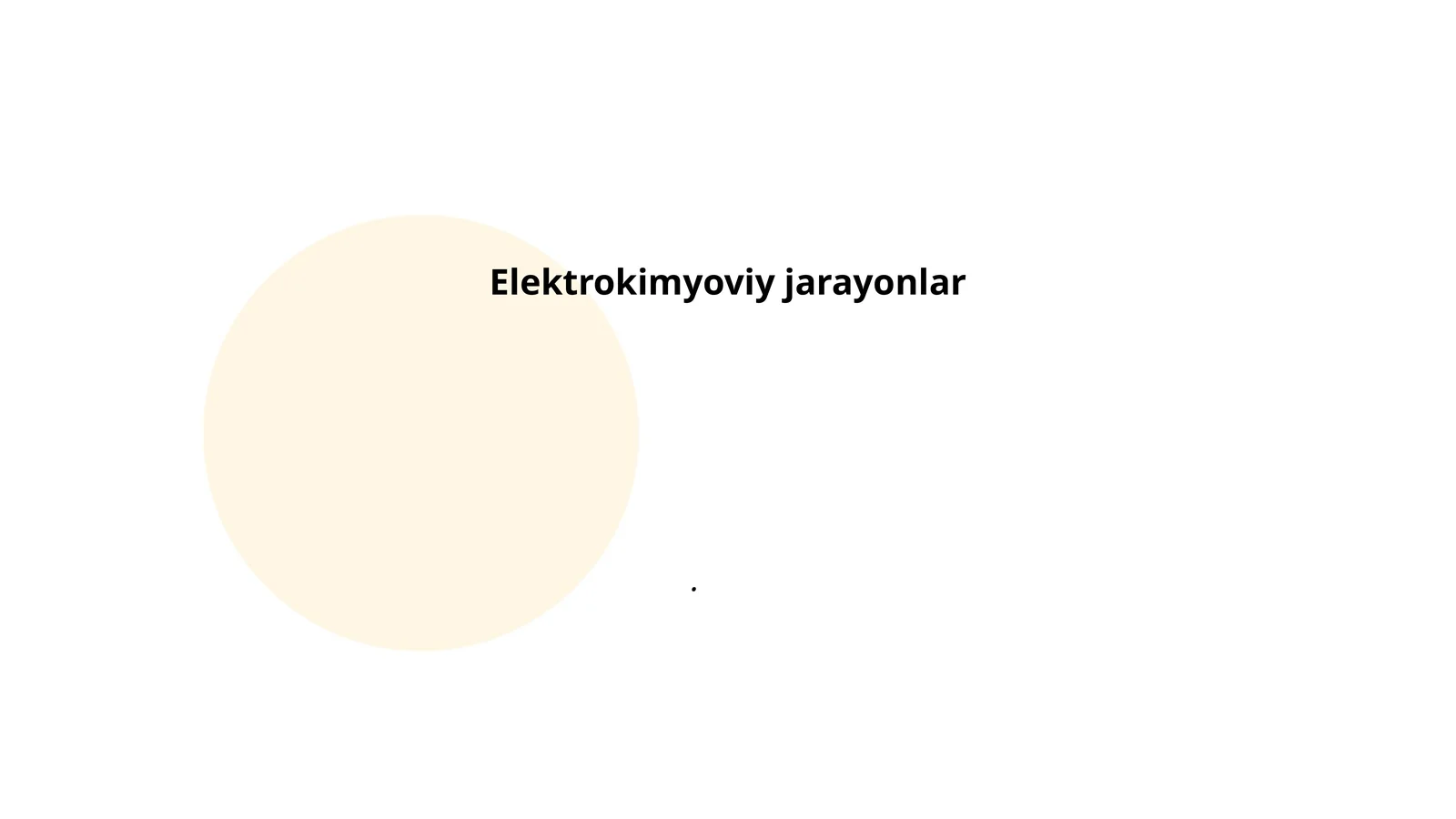 Elektrokimyoviy jarayonlar