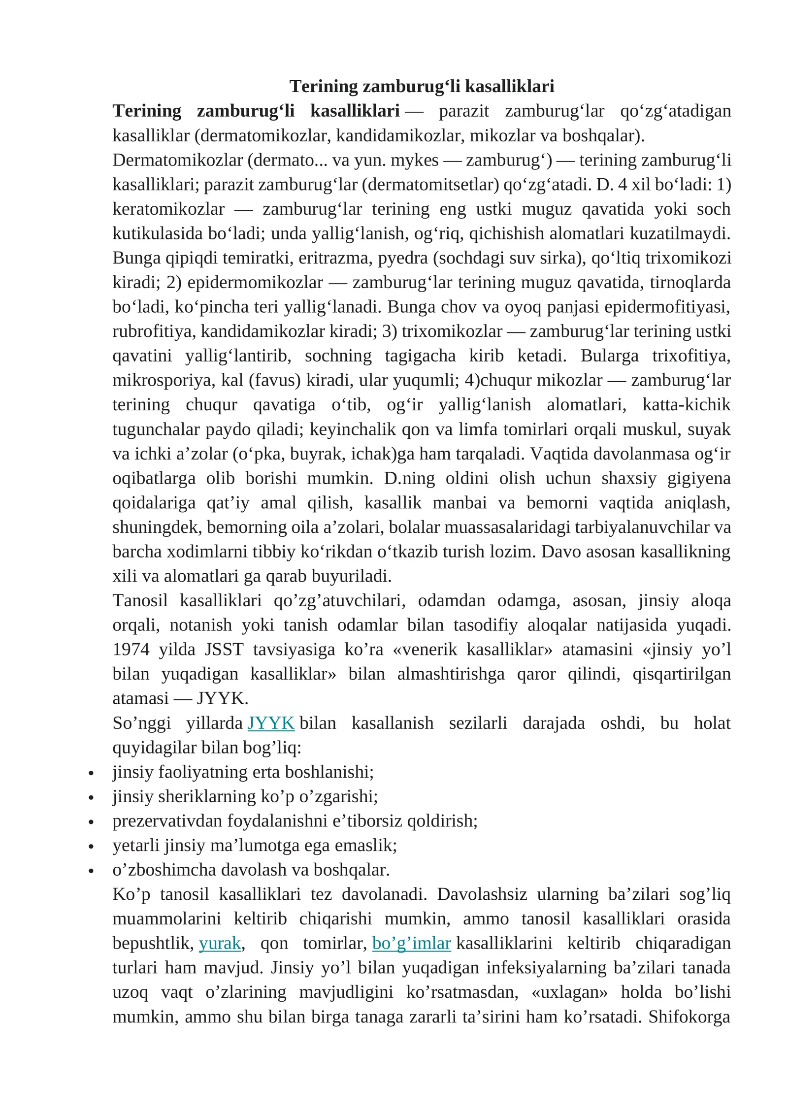 Terining zamburugʻli kasalliklari