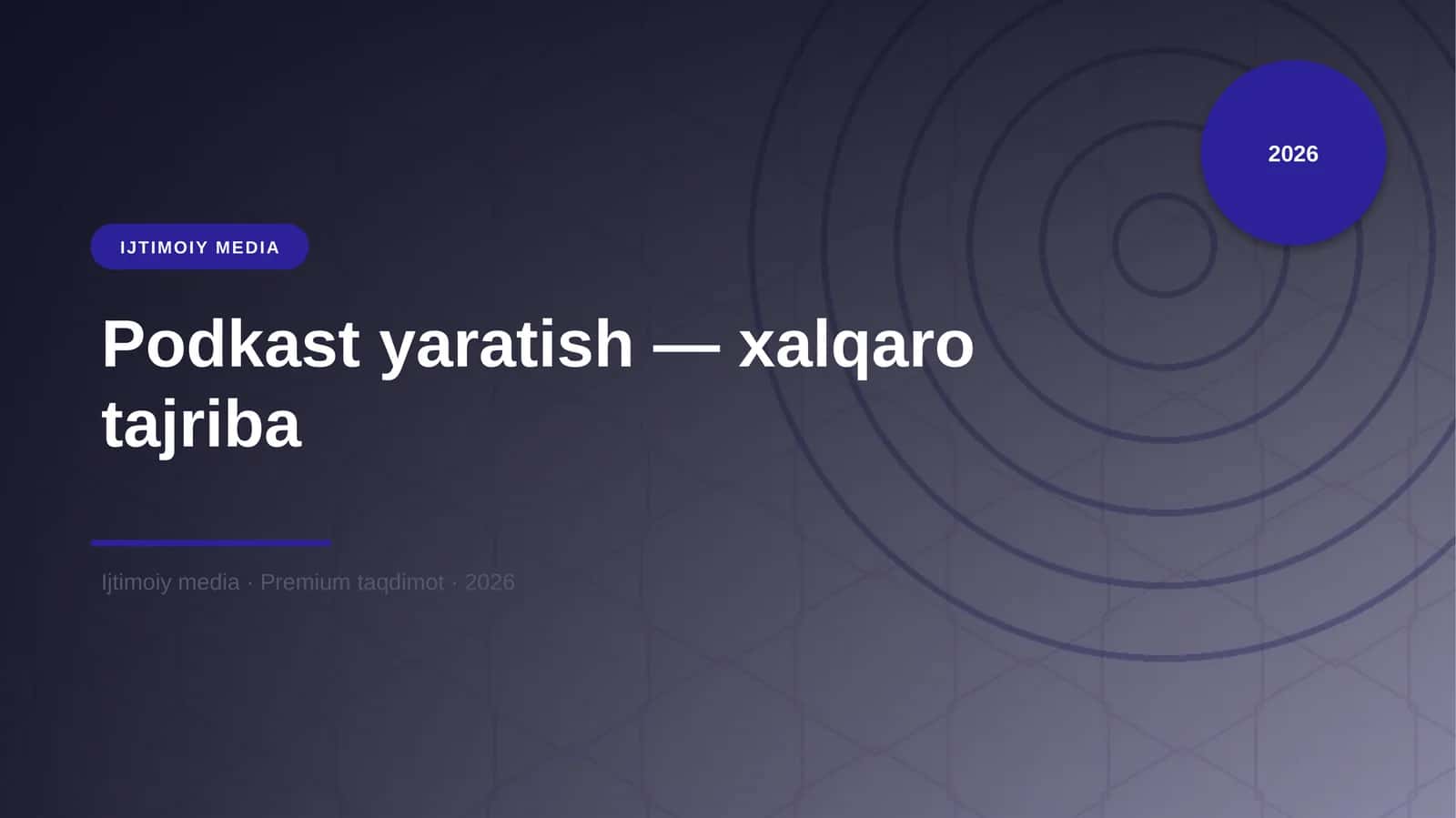 Podkast yaratish — xalqaro tajriba