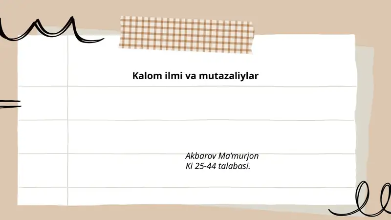 Kalom ilmi va mutazaliylar