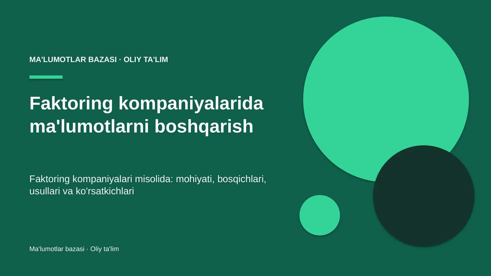 faktoring kompaniyalarida ma'lumotlarni boshqarish 7376