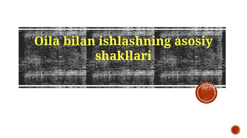 Oilabilanishlashning asosiy shakllari