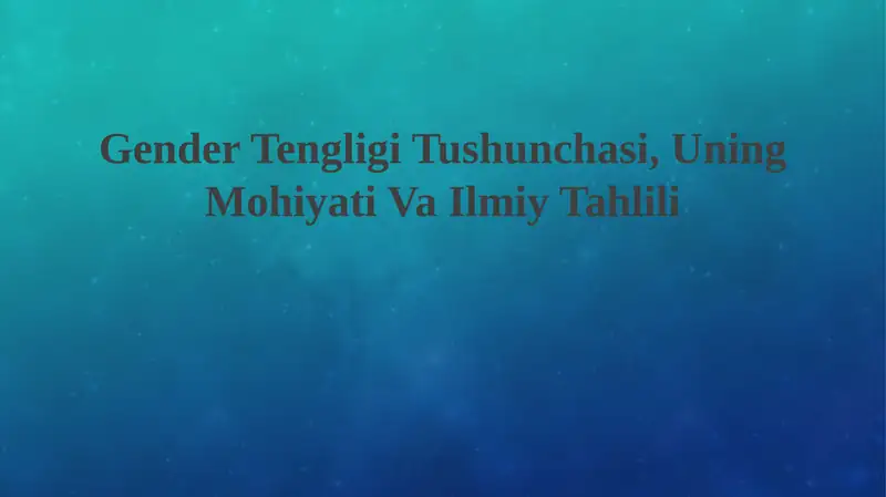 Gender Tengligi