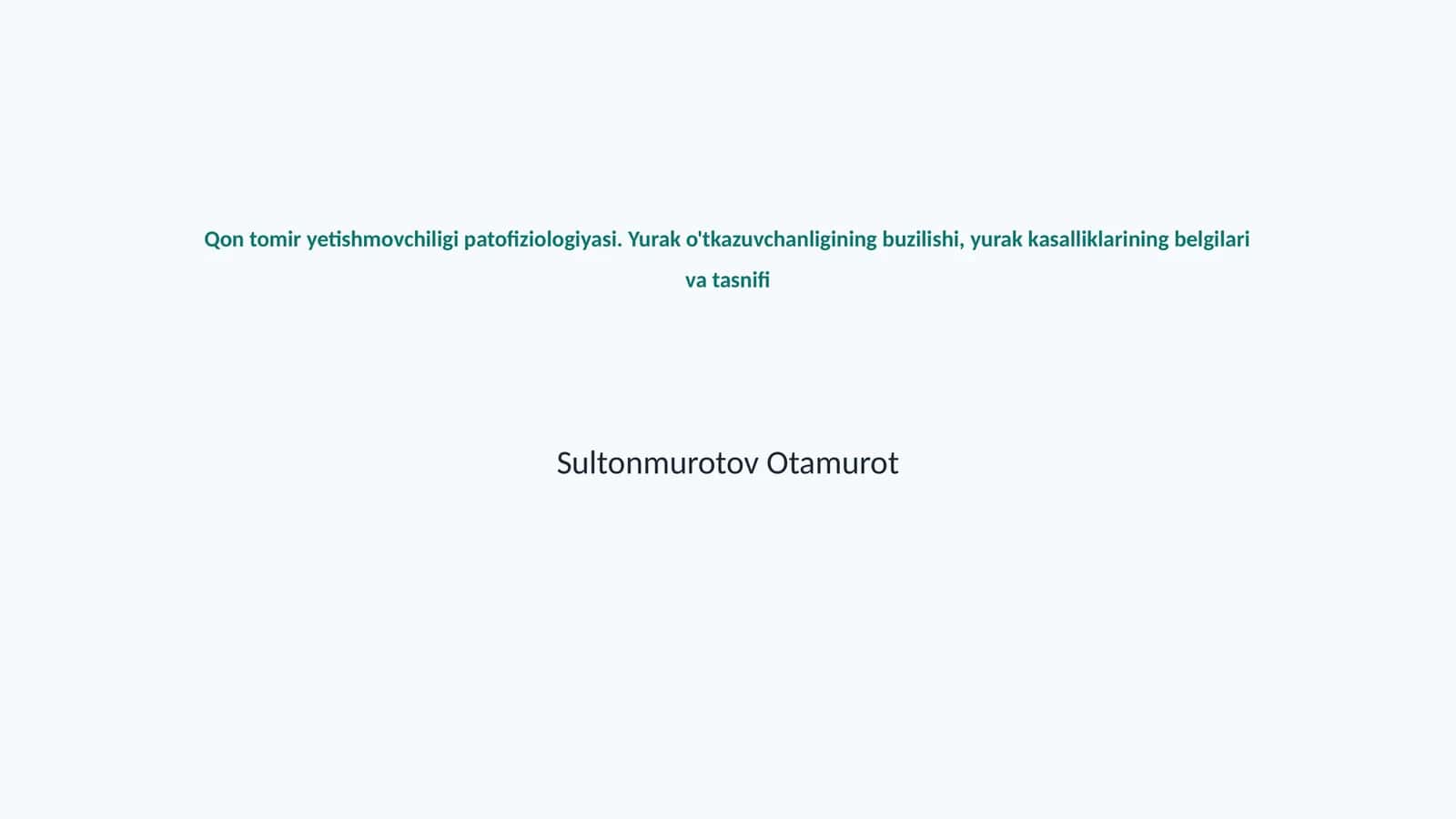 Qon tomir yetishmovchiligi patofiziologiyasi