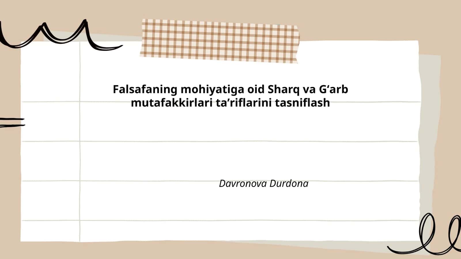 Falsafaning mohiyatiga oid Sharq va Gʻarb mutafakkirlari taʼriflarini tasniflash