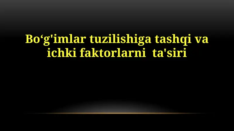 Bo‘g'imlartuzilishigatashqivaichkifaktorlarnita'siri