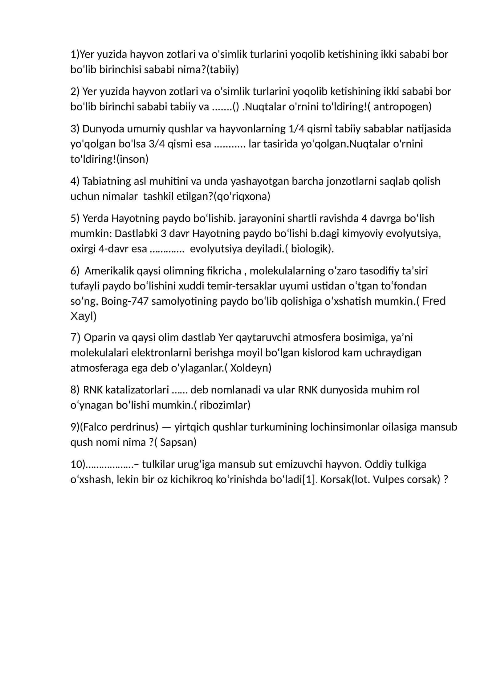 Tabiiy hayotning evolyutsiyasi