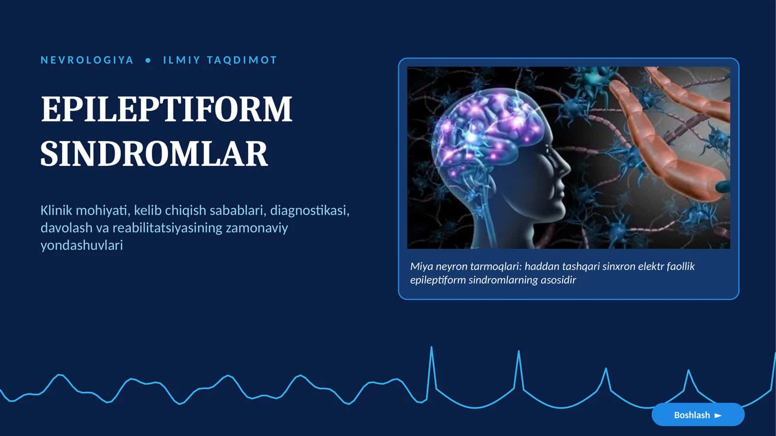 EPILEPTIFORM SINDROMLAR   Epileptiform sindromlar — tayyor taqdimot    Epileptiform sindromlar mavzusida prezentatsiya    Epileptiform sindromlar haqida slayd    Epileptiform sindromlar — tibbiyot fanidan taqdimot    Epileptiform sindromlar: turlari va klinik belgilari    Nevrologiya fanidan “Epileptiform sindromlar” taqdimoti    Epileptiform sindromlar bo‘yicha tayyor slaydlar    Epileptiform sindromlar — talabalar uchun prezentatsiya    Epileptiform sindromlar mavzusida PowerPoint taqdimoti