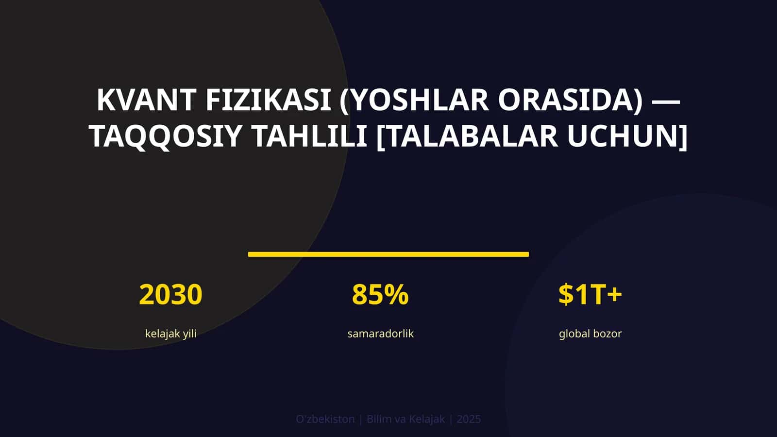 Kvant fizikasi (yoshlar orasida) — taqqosiy tahlili [talabalar uchun]