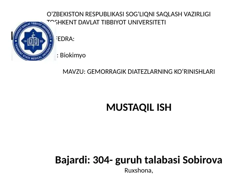 Gemorragik diatezlarning ko‘rinishlari