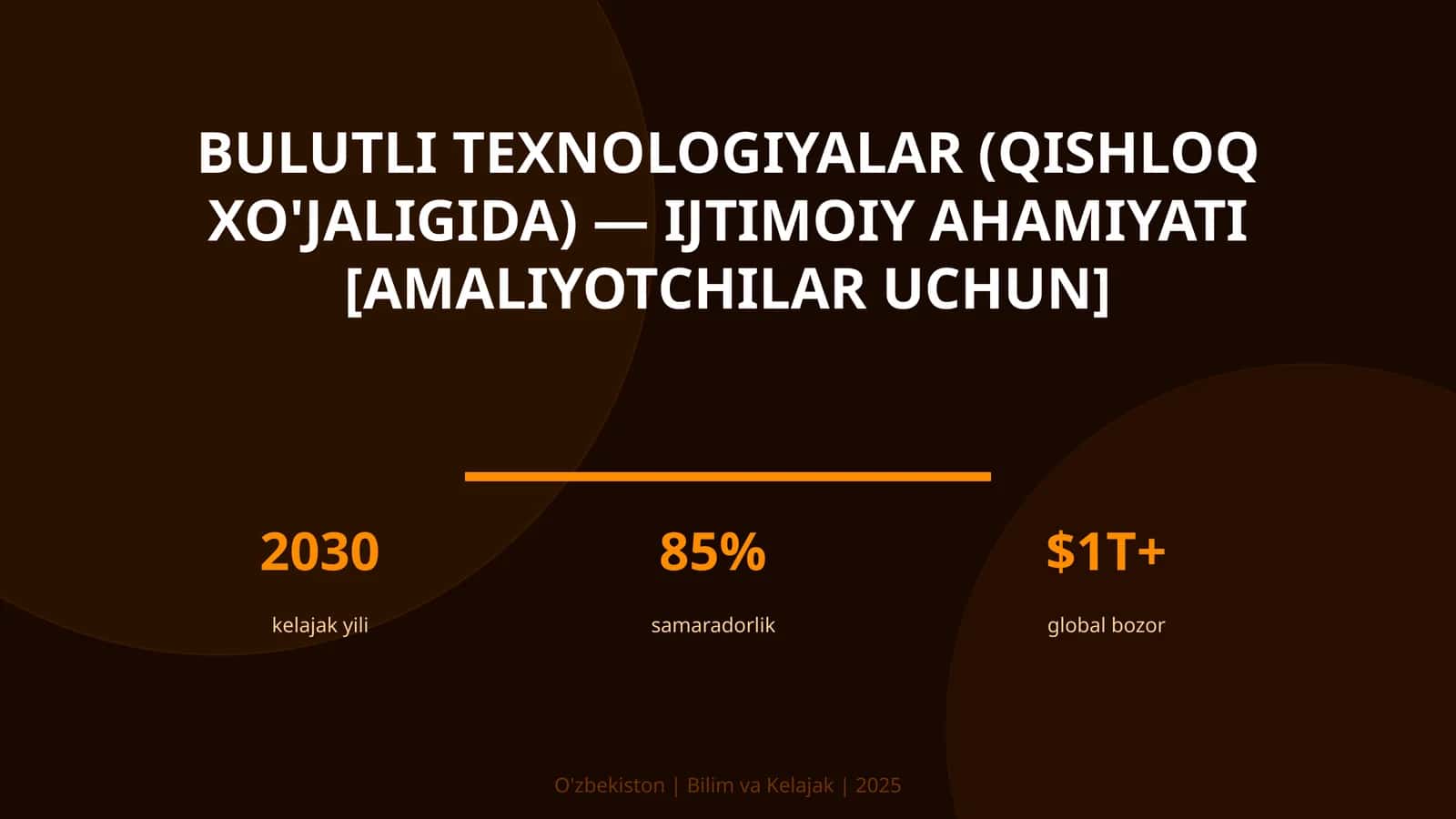Bulutli texnologiyalar (qishloq xo'jaligida) — ijtimoiy ahamiyati [amaliyotchilar uchun]