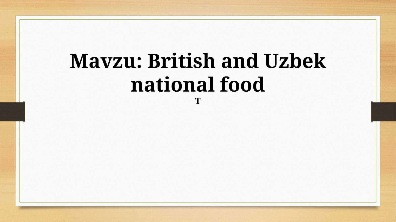 British and Uzbek national food