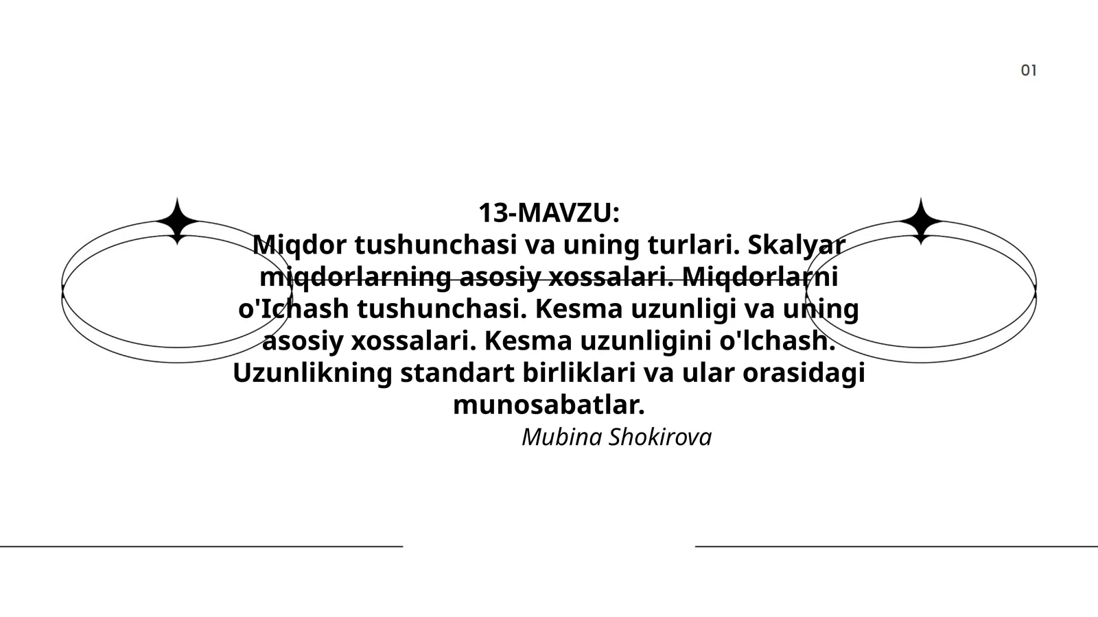 Miqdor tushunchasi va uning turlari