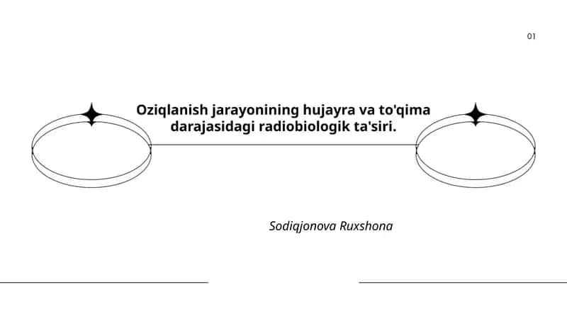 Radiobiologiya va oziqlanish jarayonining o'zaro ta'siri