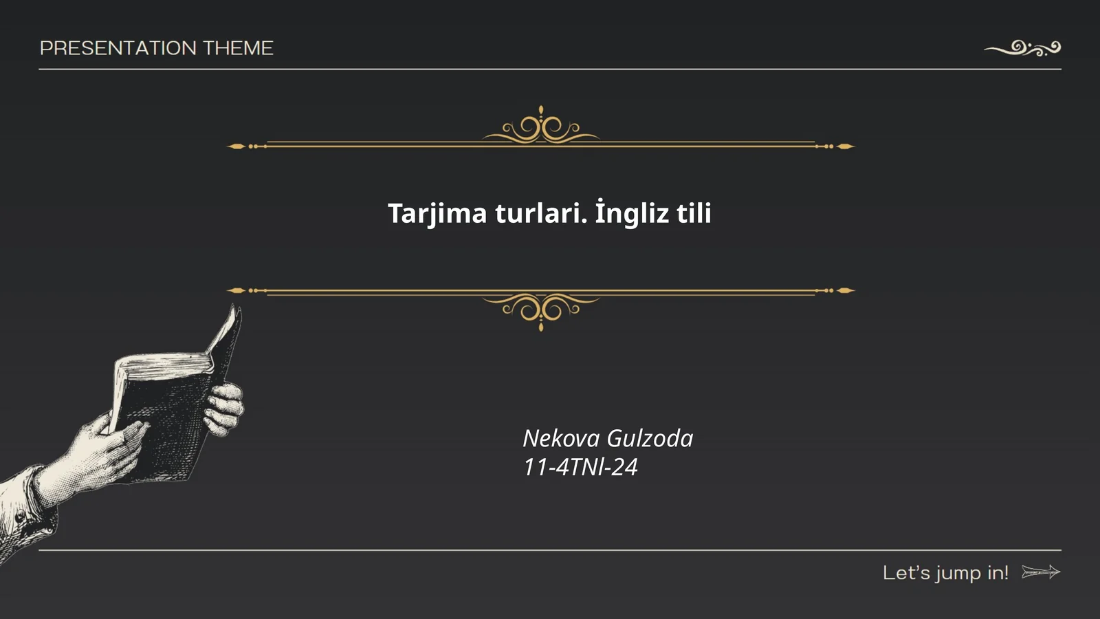 Tarjima turlari. İngliz tili