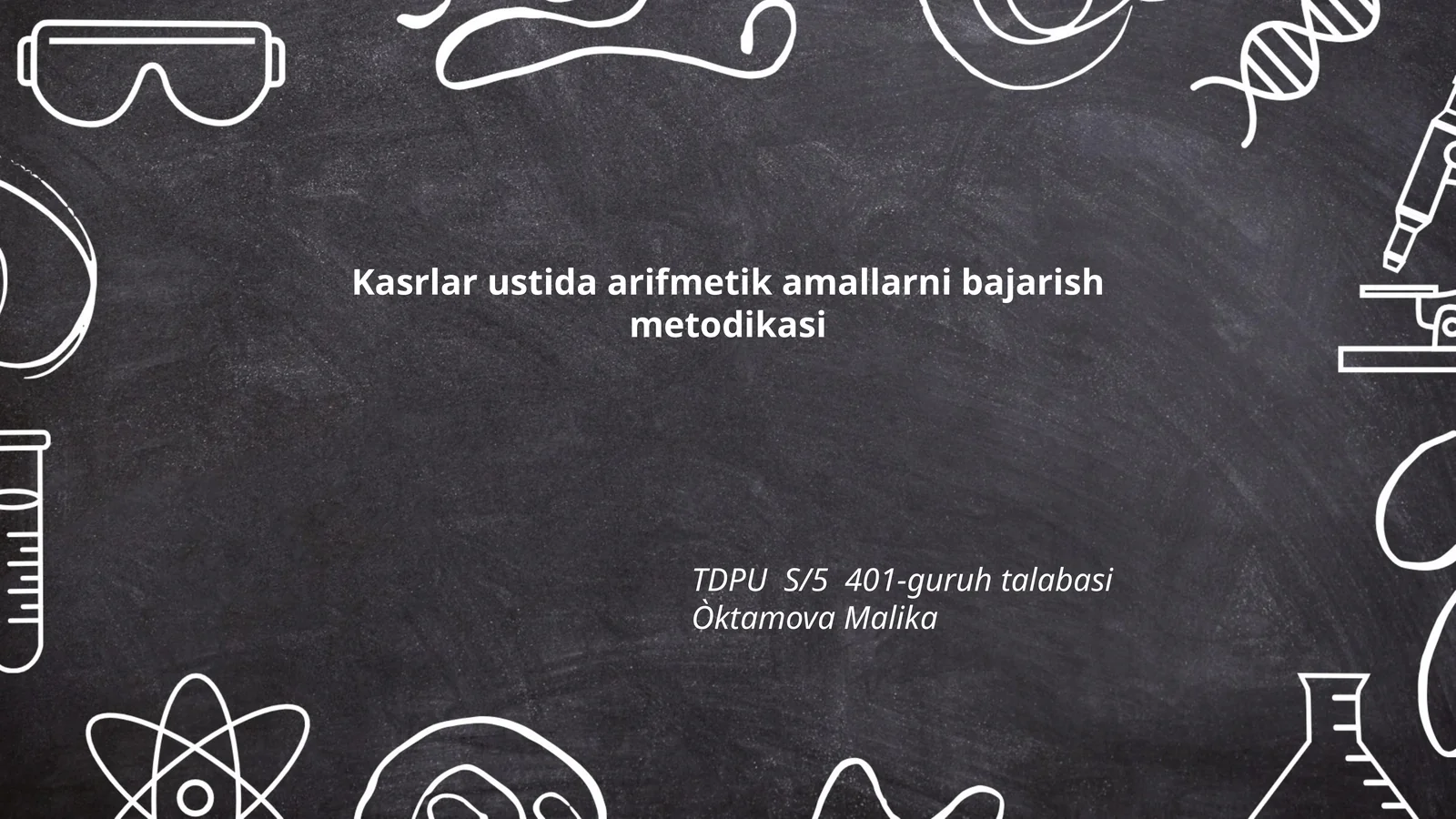 Kasrlar ustida arifmetik amallarni bajarish metodikasi