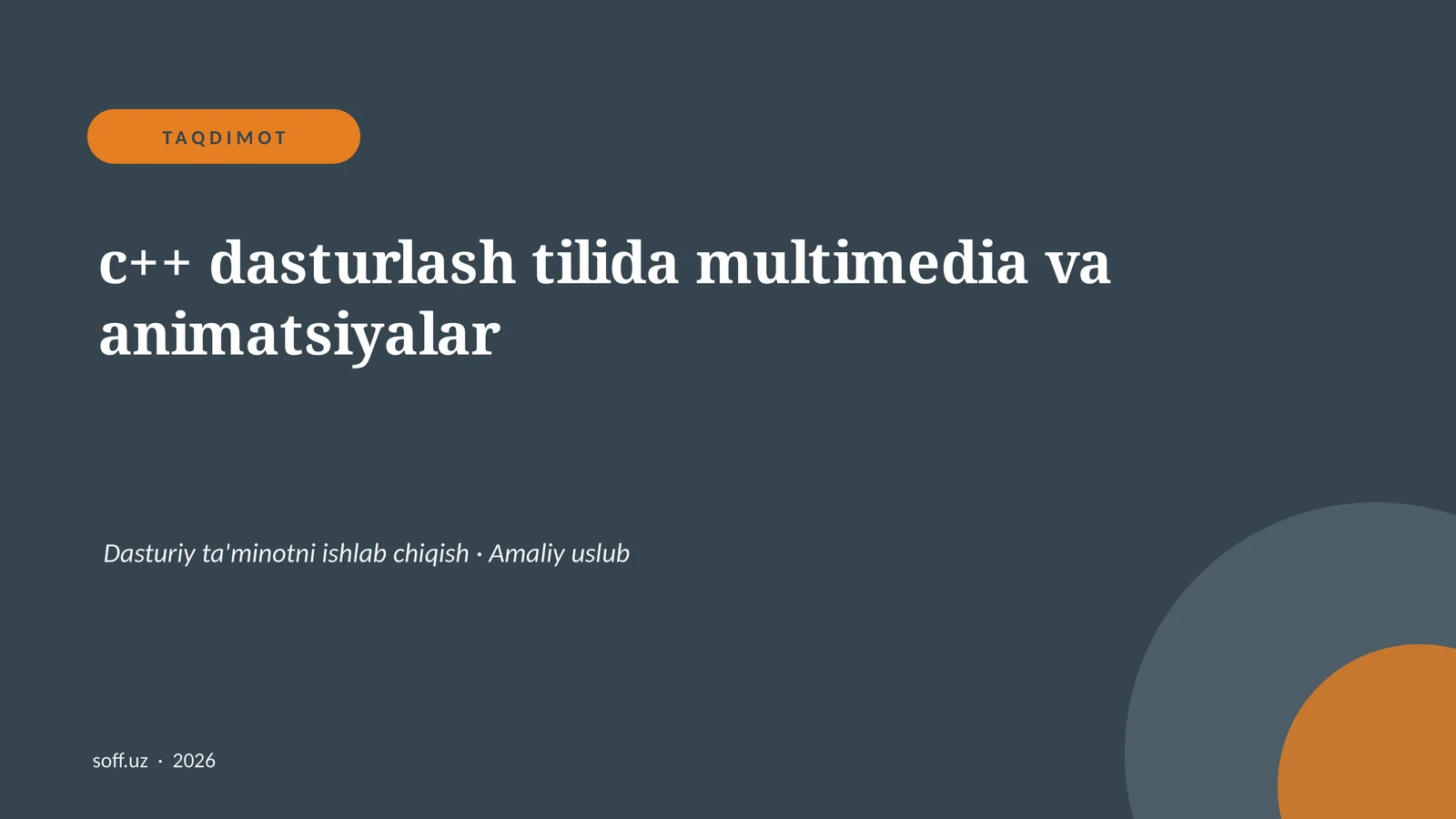 c++ dasturlash tilida multimedia va animatsiyalar