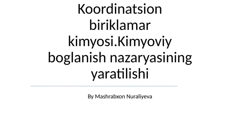 Koordinatsion biriklamar kimyosi