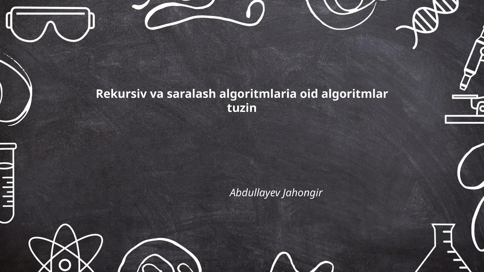 Rekursiv va saralash algoritmlaria oid algoritmlar