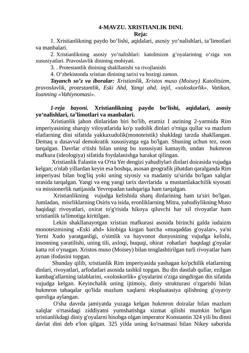 XRISTIANLIK DINI
