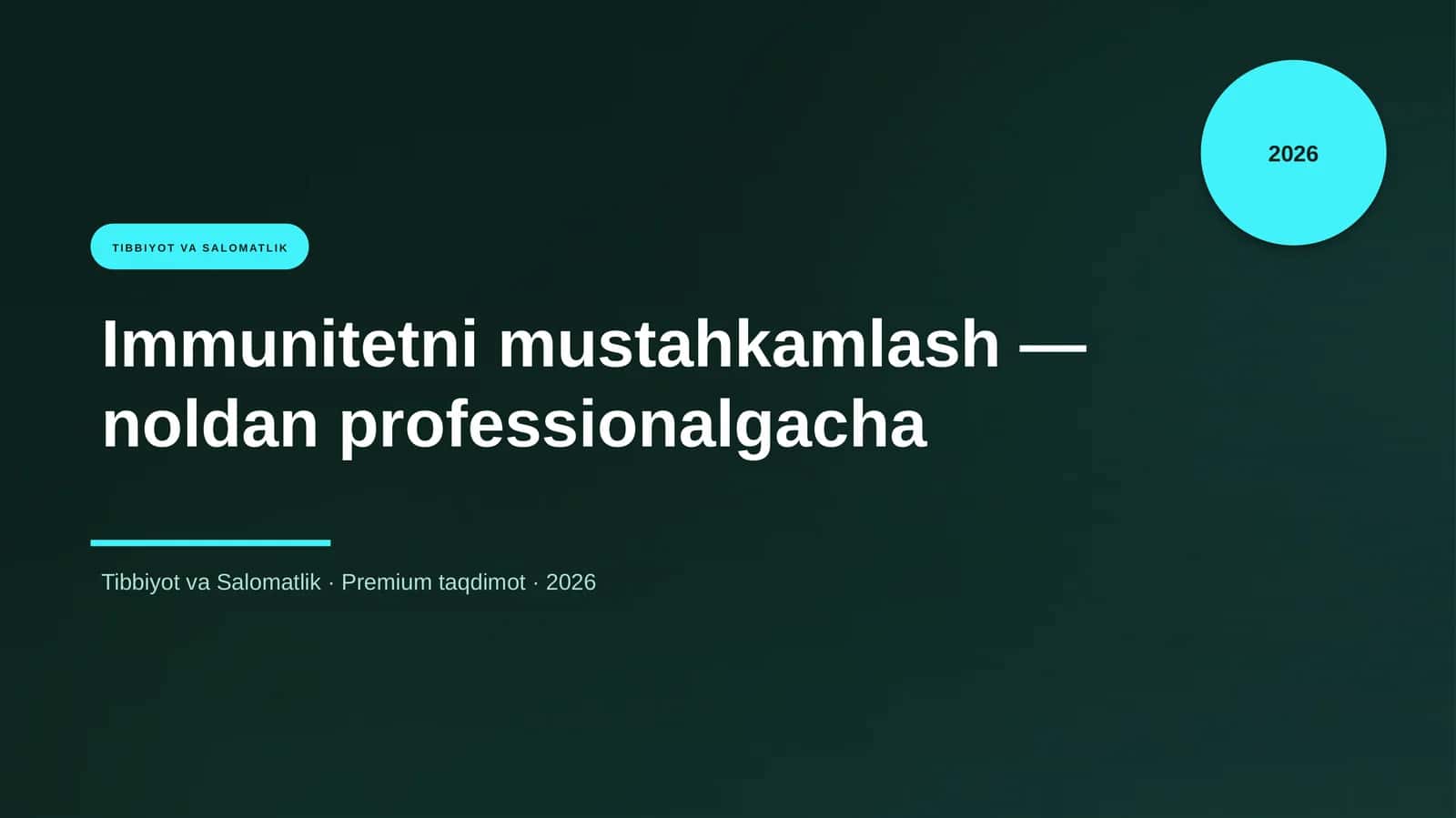 Immunitetni mustahkamlash — noldan professionalgacha