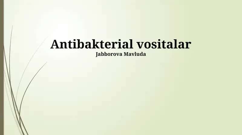 Antibakterial vositalar