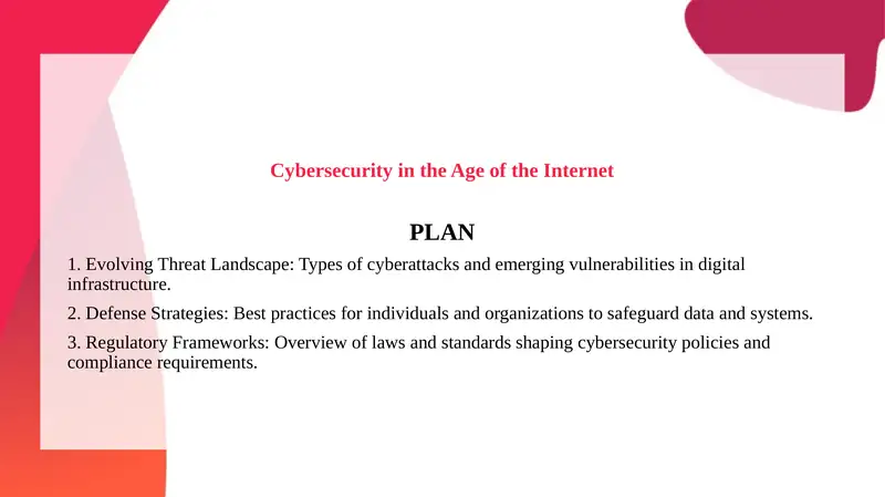 Cybersecurity in the Age of the Internet