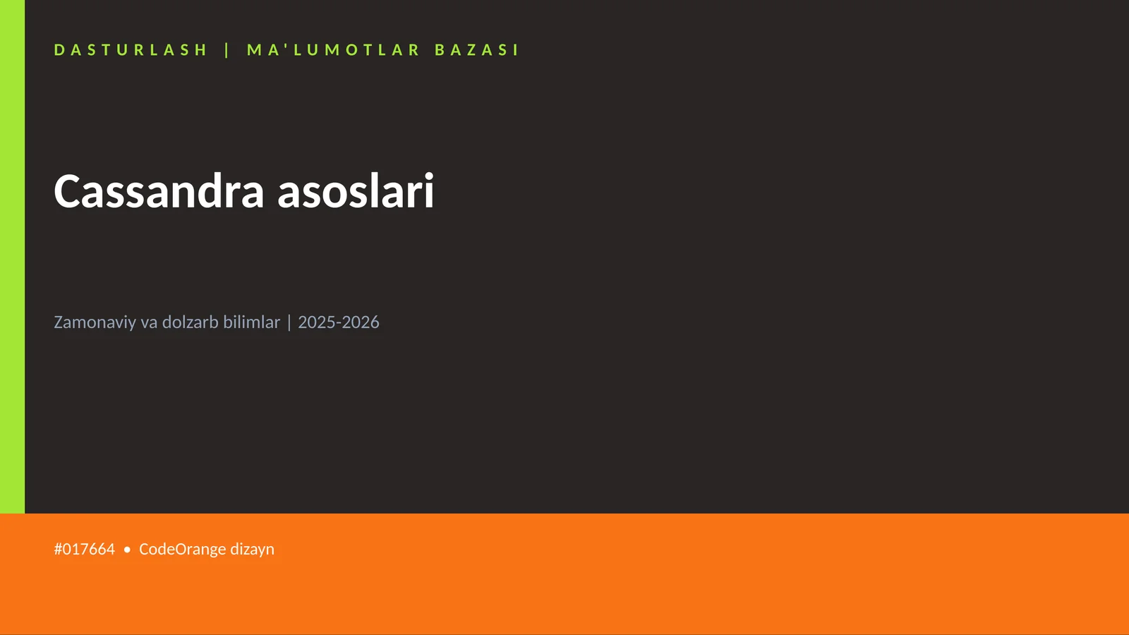 Cassandra asoslari