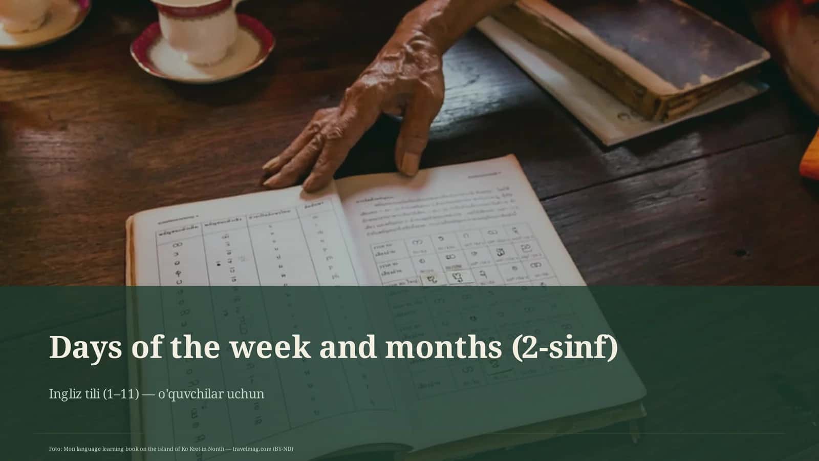 Days of the week and months (2-sinf)