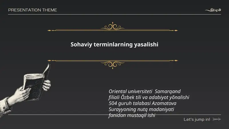 Sohaviy terminlarning yasalishi