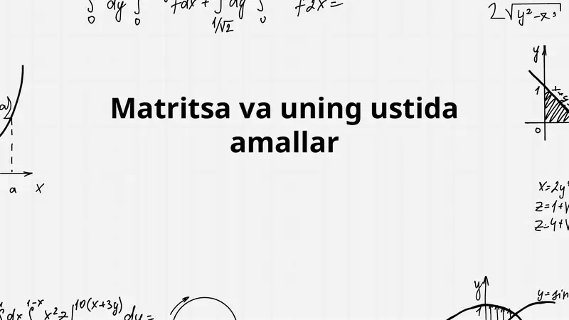 Matritsa va uning ustida amallar
