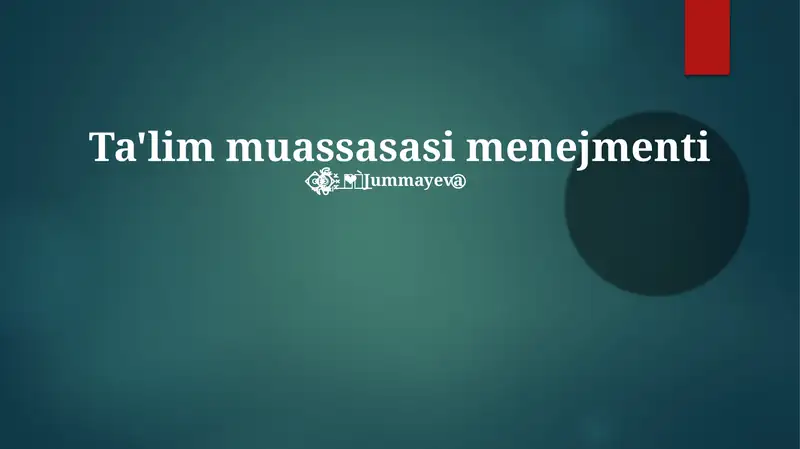 Ta'lim muassasasi menejmenti