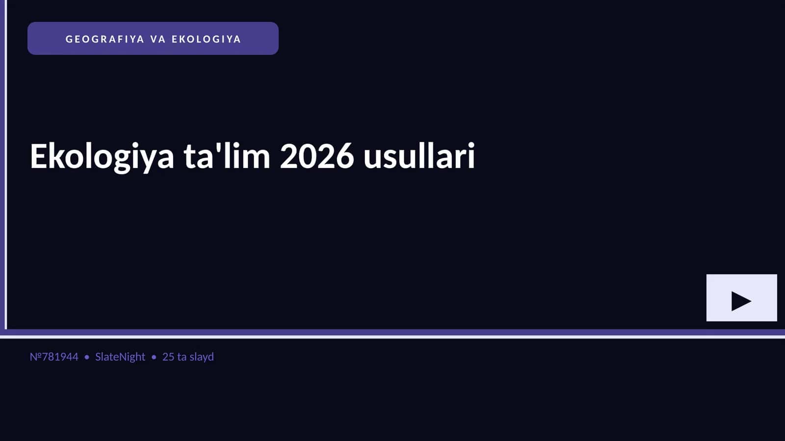 Ekologiya ta'lim 2026 usullari