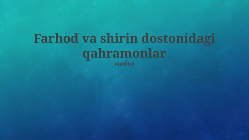 Farhod va Shirin