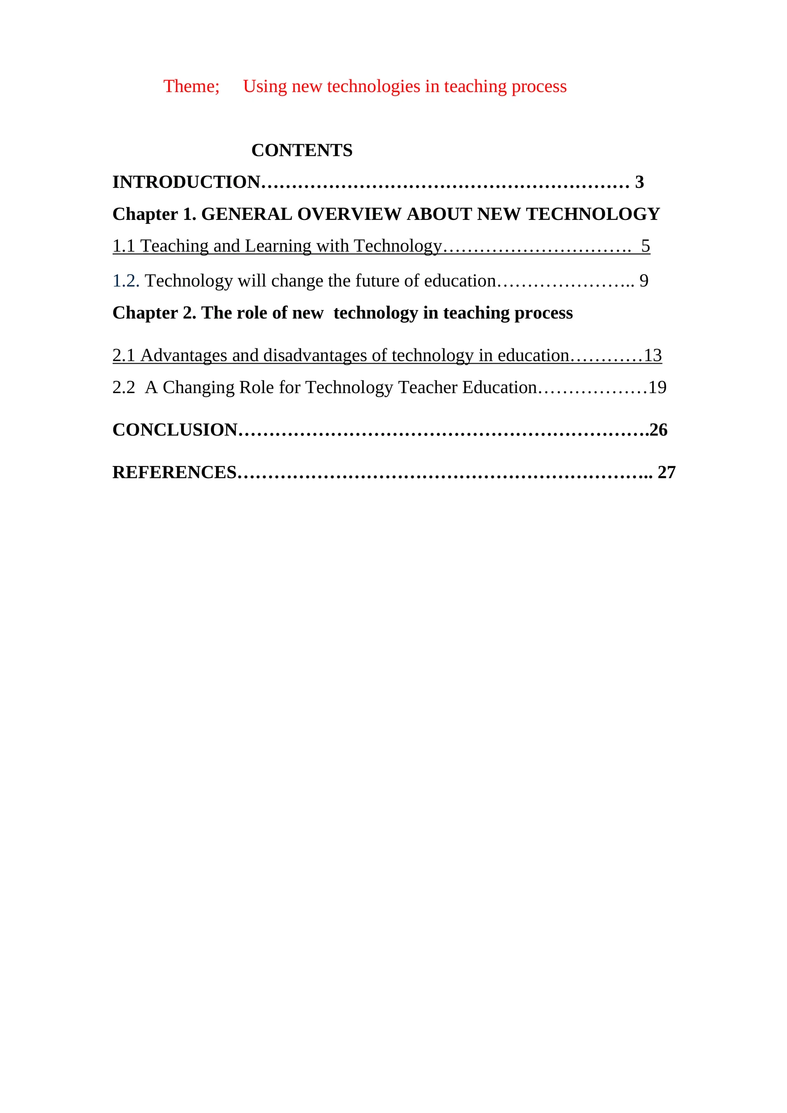 The role of new technology in teaching process