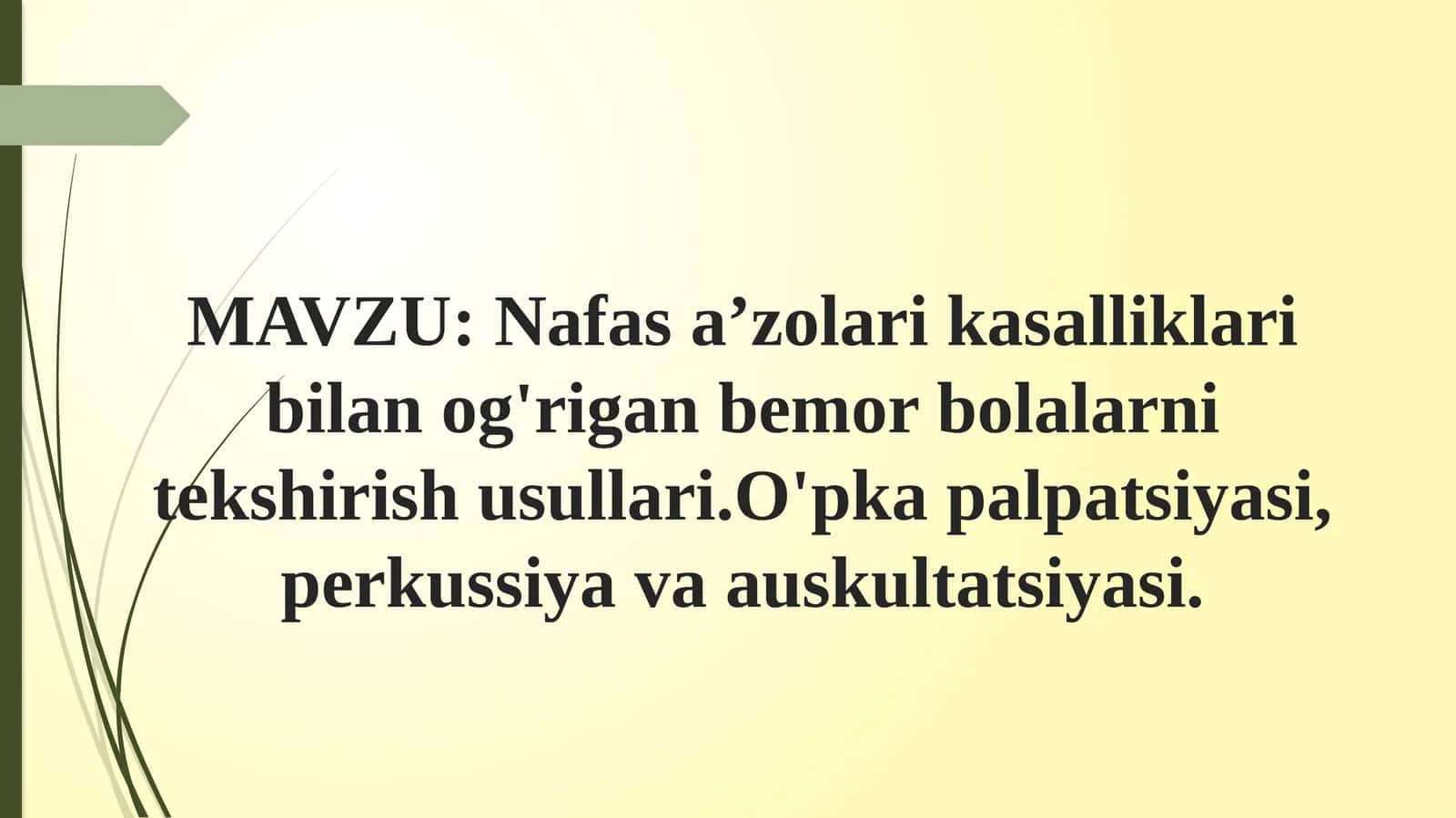 Bolalarda Nafas Olish Tizimining Anatomo-Fiziologik Xususiyatları