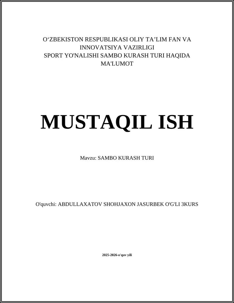 SAMBO KURASH TURI