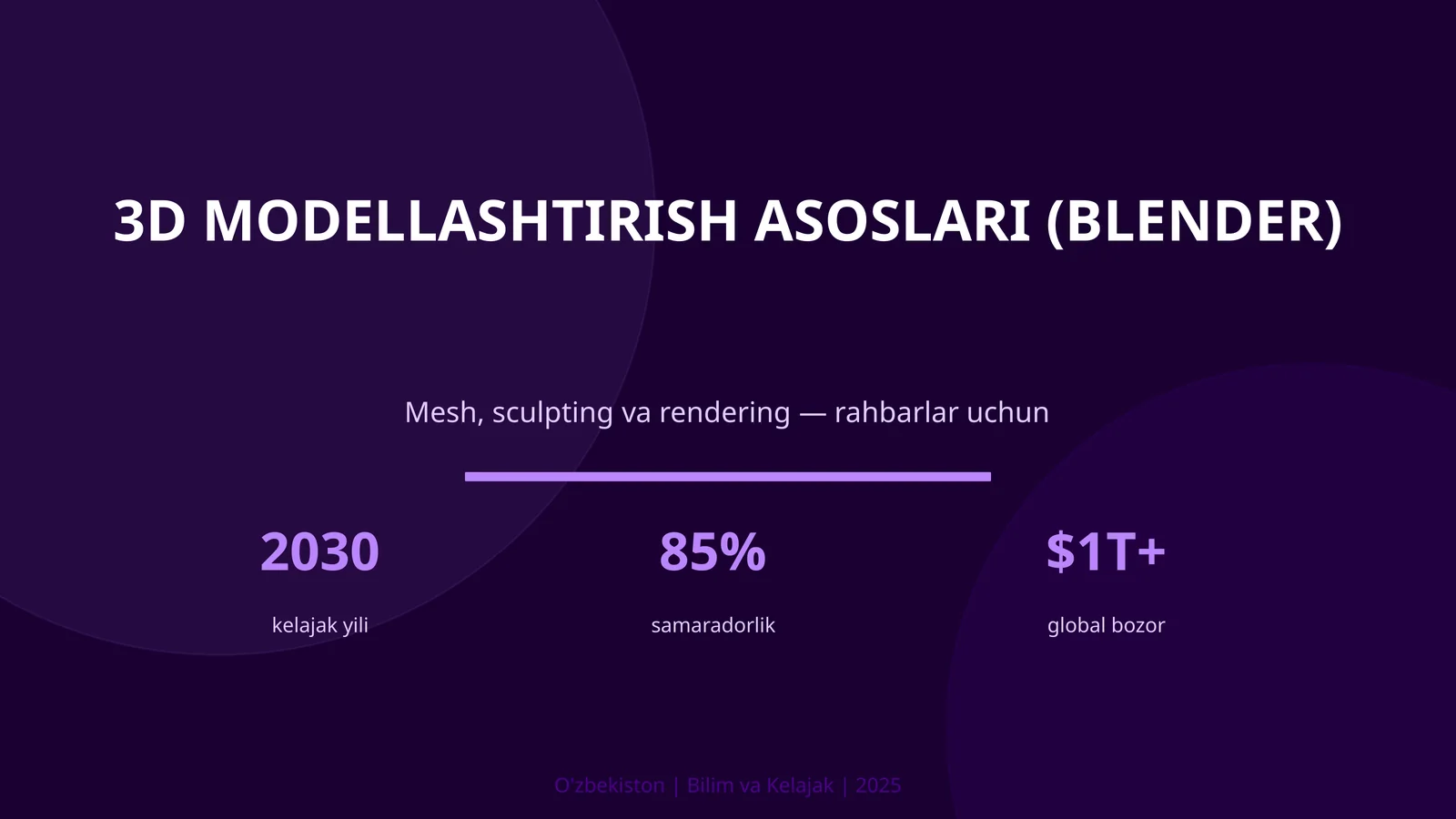 3D modellashtirish asoslari (Blender)