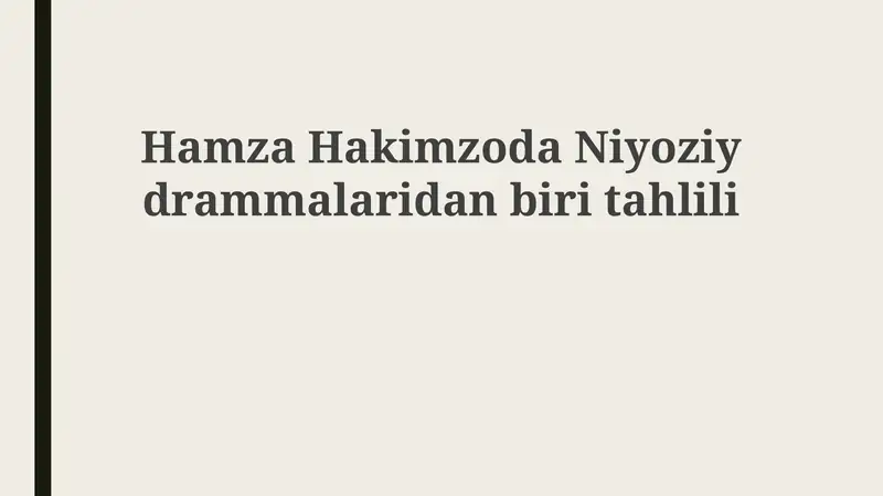 Hamza Hakimzoda Niyoziydrammalari