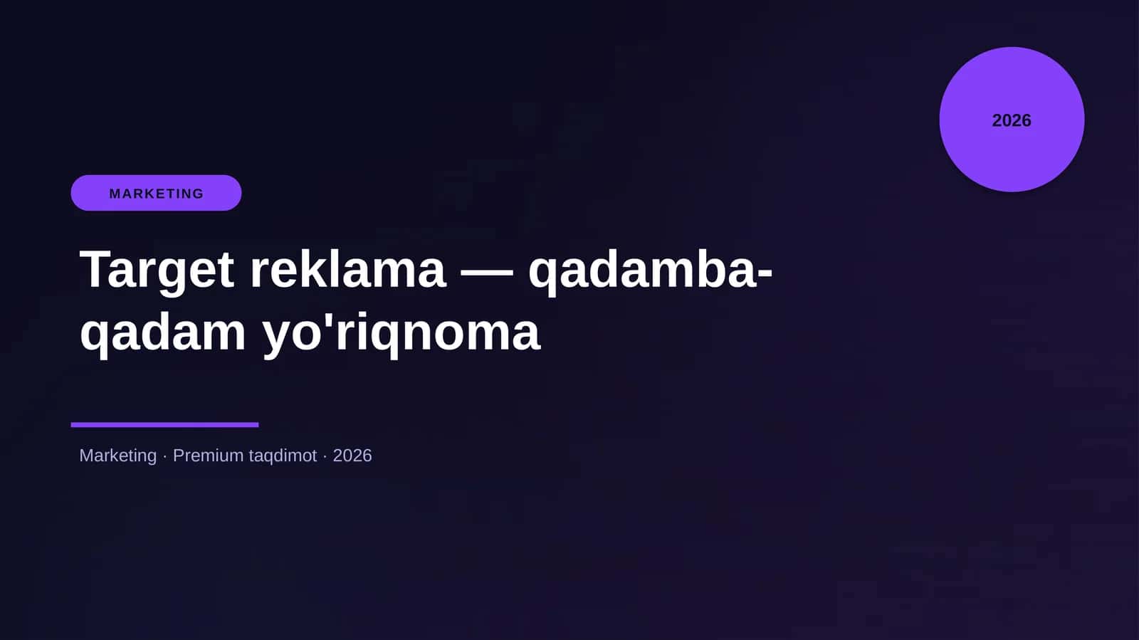 Target reklama — qadamba-qadam yo'riqnoma