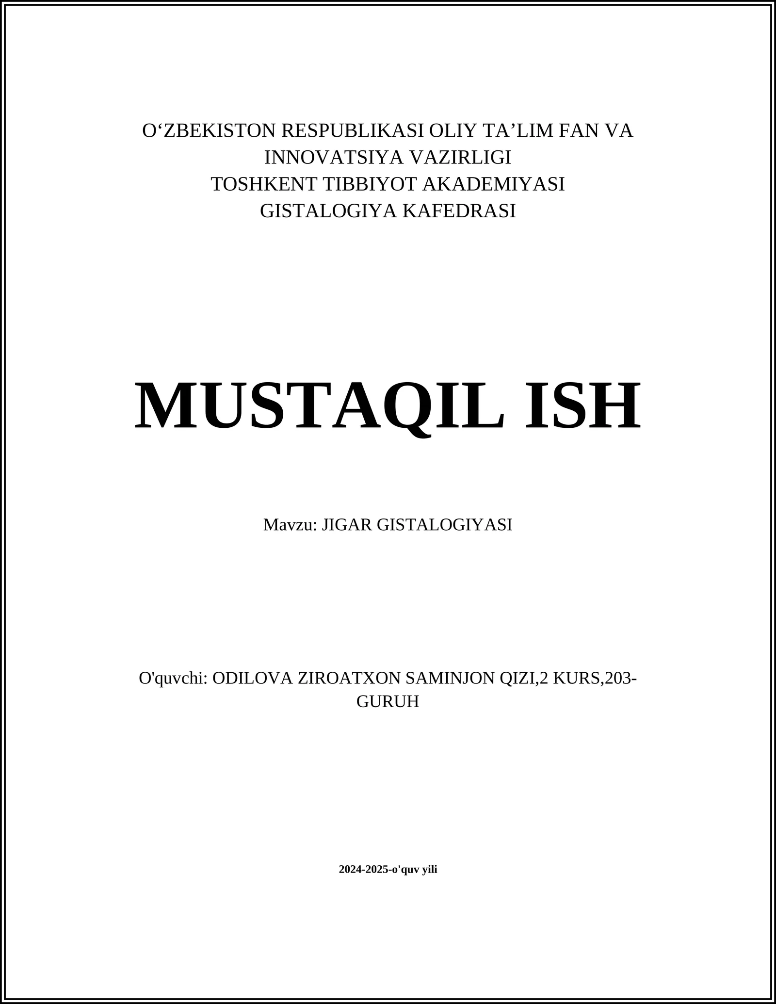 JIGAR GISTALOGIYASI