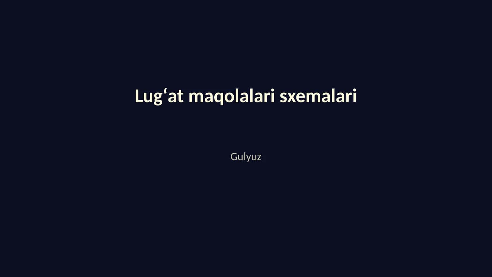 Lug'at maqolalari sxemalari