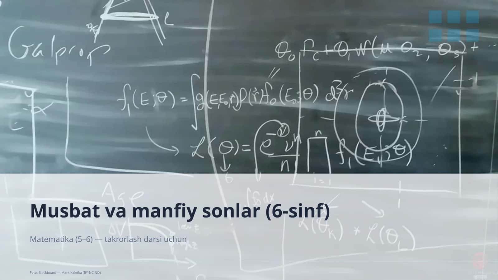 Musbat va manfiy sonlar (6-sinf)