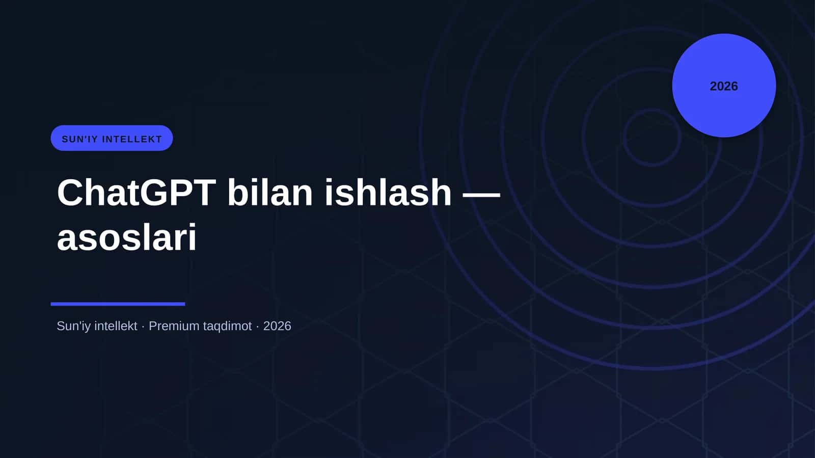 ChatGPT bilan ishlash — asoslari
