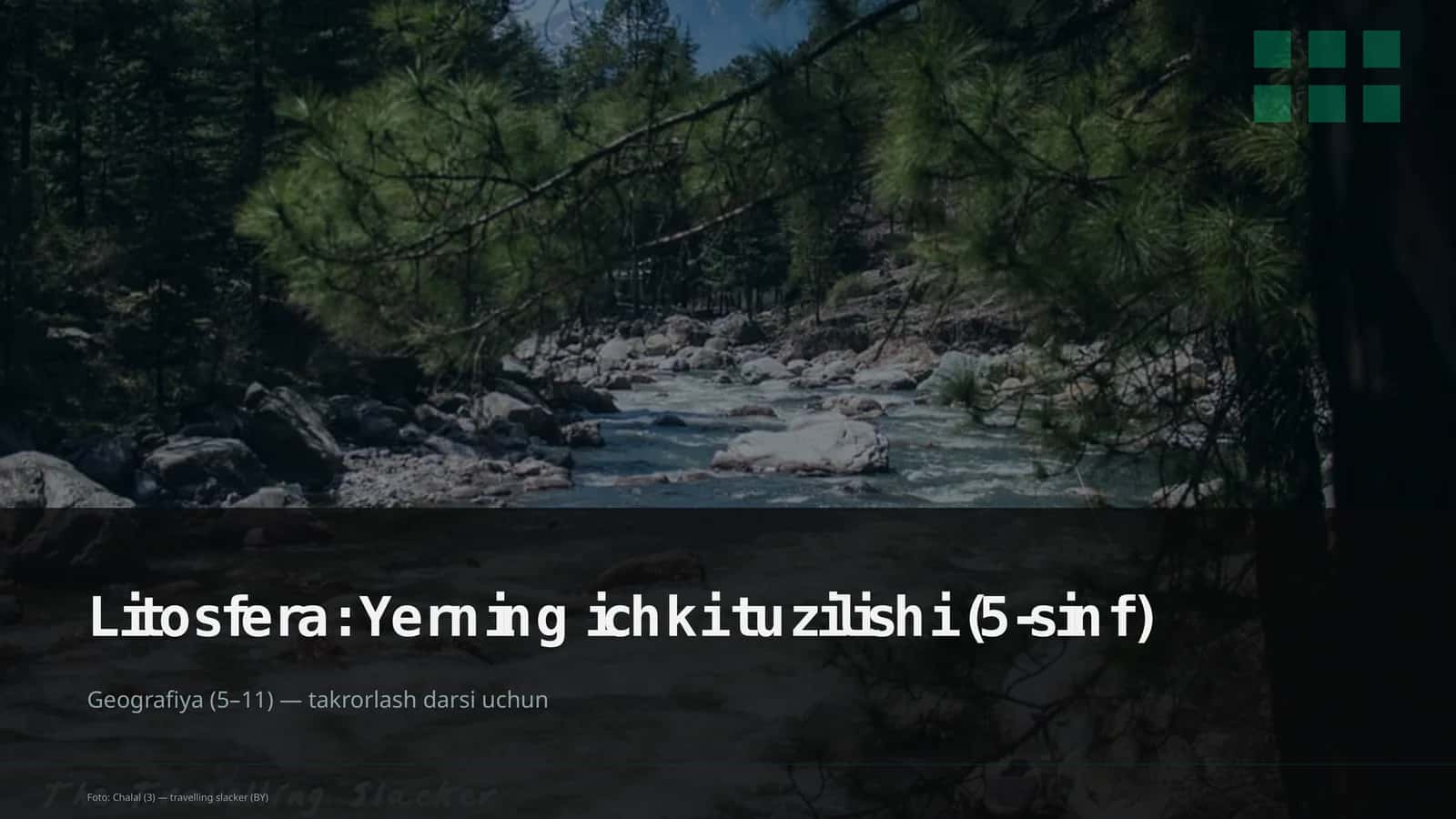 Litosfera: Yerning ichki tuzilishi (5-sinf)
